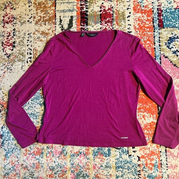 Javier Simorra Tops - Javier simorra Barcelona womens V neck long sleeve top size 12